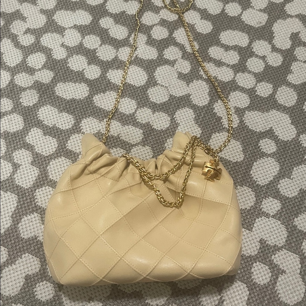 Tory Burch Mini Fleming Hobo Bag - Vanilla Soft Serve Color